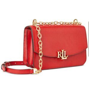 Ralph Lauren Leather Madison Crossbody Handbag Red